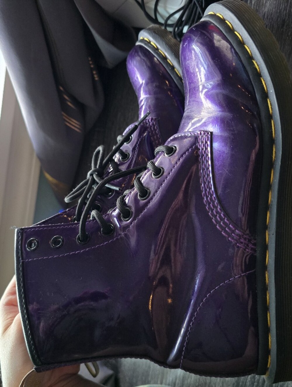 Dr Martens 1460 Vegan Chrome Boots - Picture 2 of 6